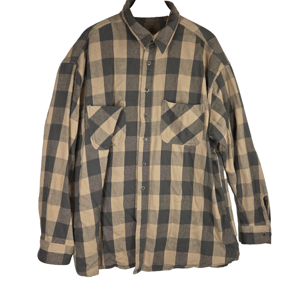 St Johns Bay Shacket Shirt Mens XXLT Flannel Button Up Workwear Heavyweight
